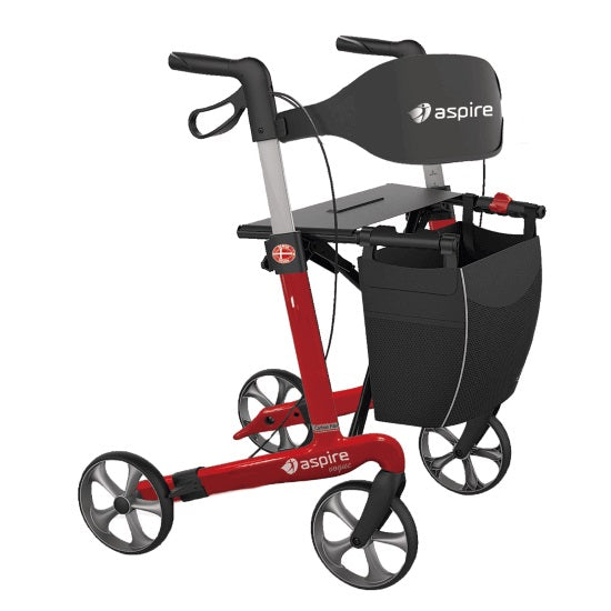 Aspire Vogue Carbon Fibre Seat Walker Candy Red Tall