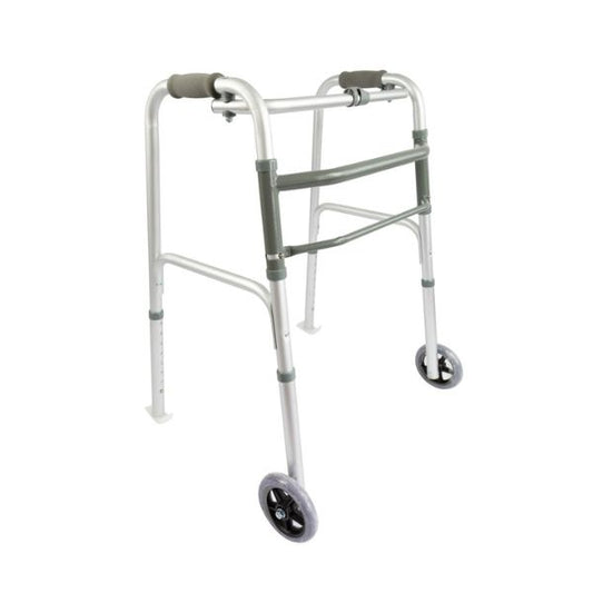 Peak Deluxe Folding Walking Frame with Wheels and Skis